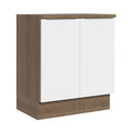 Balcão de Cozinha Madesa Stella 70 cm 2 Portas Rustic/Branco