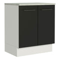 Balcão de Cozinha Madesa Agata 70 cm 2 Portas Branco/Preto