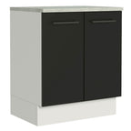 Balcão de Cozinha Madesa Agata 70 cm 2 Portas Branco/Preto