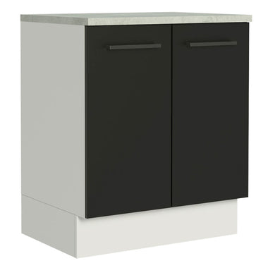 Balcão de Cozinha Madesa Agata 70 cm 2 Portas Branco/Preto