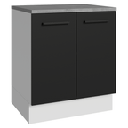 Balcão de Cozinha Madesa Agata 70 cm 2 Portas Branco/Preto