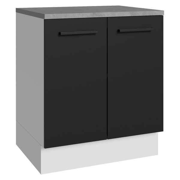 Balcão de Cozinha Madesa Agata 70 cm 2 Portas Branco/Preto