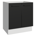 Balcão de Cozinha 70 cm 2 Portas (Sem Tampo) Branco/Preto Agata Madesa