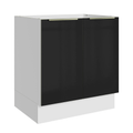 Balcão de Cozinha 70 cm 2 Portas (Sem Tampo) Branco/Preto Lux Madesa