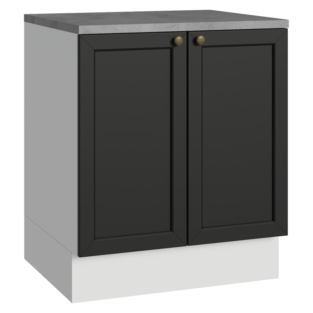 Balcão de Cozinha 70 cm 2 Portas Branco/Preto Vik Madesa