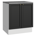 Balcão de Cozinha 70 cm 2 Portas Branco/Preto Vik Madesa