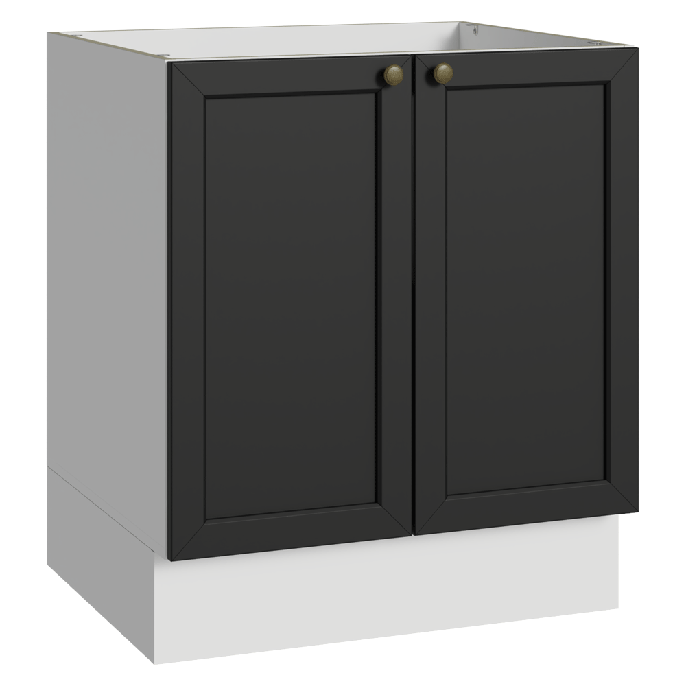 Balcão de Cozinha 70 cm 2 Portas (Sem Tampo) Branco/Preto Vik Madesa