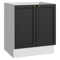 Balcão de Cozinha 70 cm 2 Portas (Sem Tampo) Branco/Preto Vik Madesa
