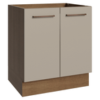 Balcão de Cozinha 70 cm 2 Portas (Sem Tampo) Rustic/Crema Agata Madesa