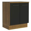 Balcão de Cozinha Madesa Agata 70 cm 2 Portas Rustic/Preto