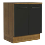 Balcão de Cozinha Madesa Agata 70 cm 2 Portas Rustic/Preto