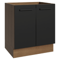 Balcão de Cozinha 70 cm 2 Portas (Sem Tampo) Rustic/Preto Agata Madesa