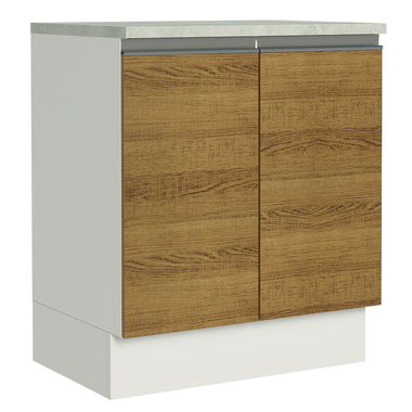 Balcão de Cozinha Madesa Glamy 70 cm 2 Portas Branco/Rustic