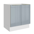Balcão de Cozinha 70 cm 2 Portas (Sem Tampo) Branco/Cinza Lux Madesa