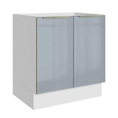 Balcão de Cozinha 70 cm 2 Portas (Sem Tampo) Branco/Cinza Lux Madesa