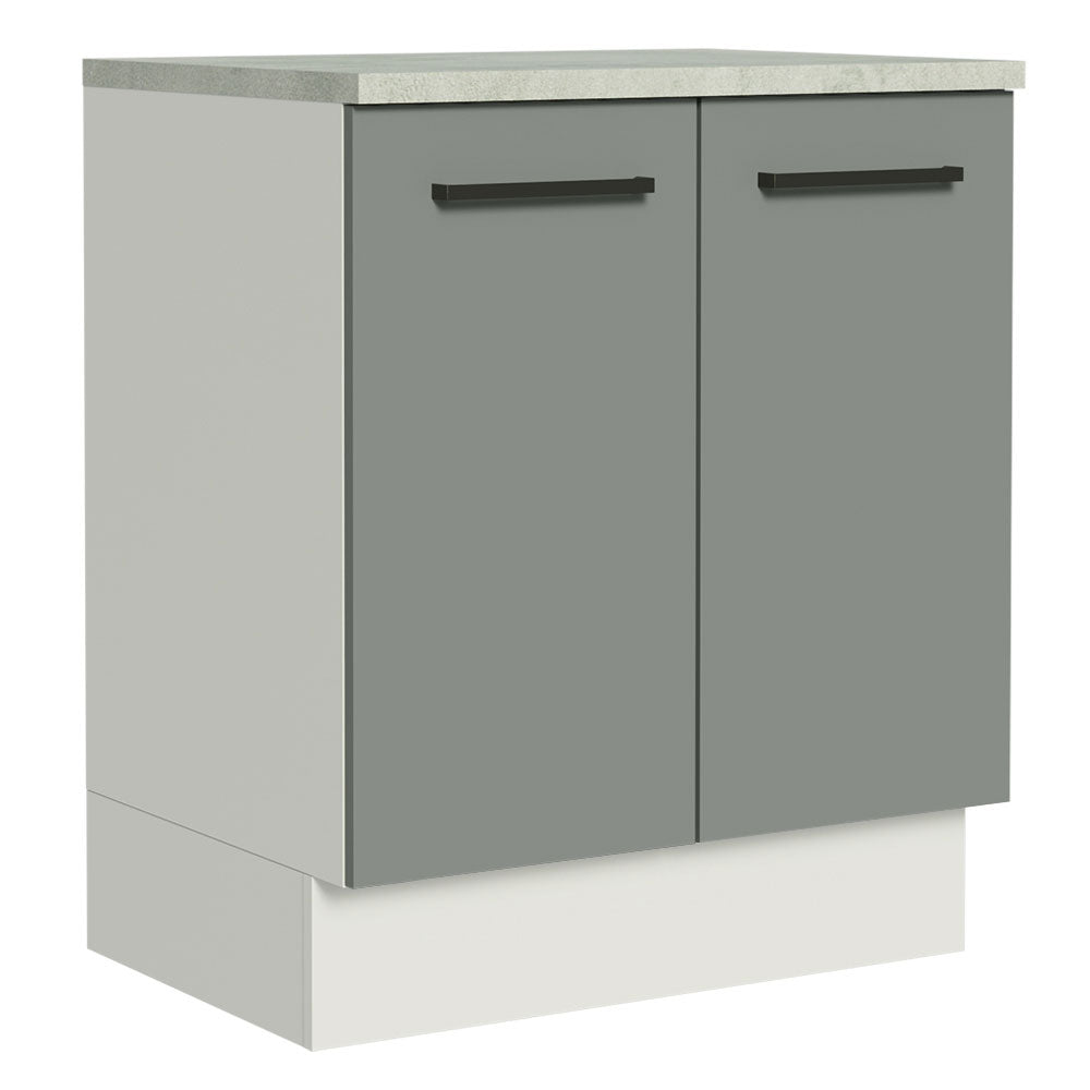 Balcão de Cozinha Madesa Agata 70 cm 2 Portas Branco/Cinza