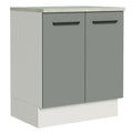 Balcão de Cozinha Madesa Agata 70 cm 2 Portas Branco/Cinza