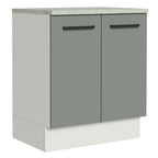 Balcão de Cozinha Madesa Agata 70 cm 2 Portas Branco/Cinza
