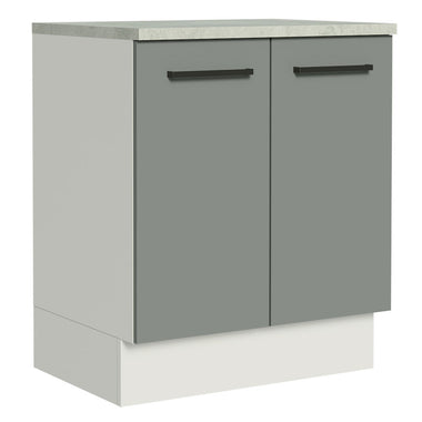 Balcão de Cozinha Madesa Agata 70 cm 2 Portas Branco/Cinza