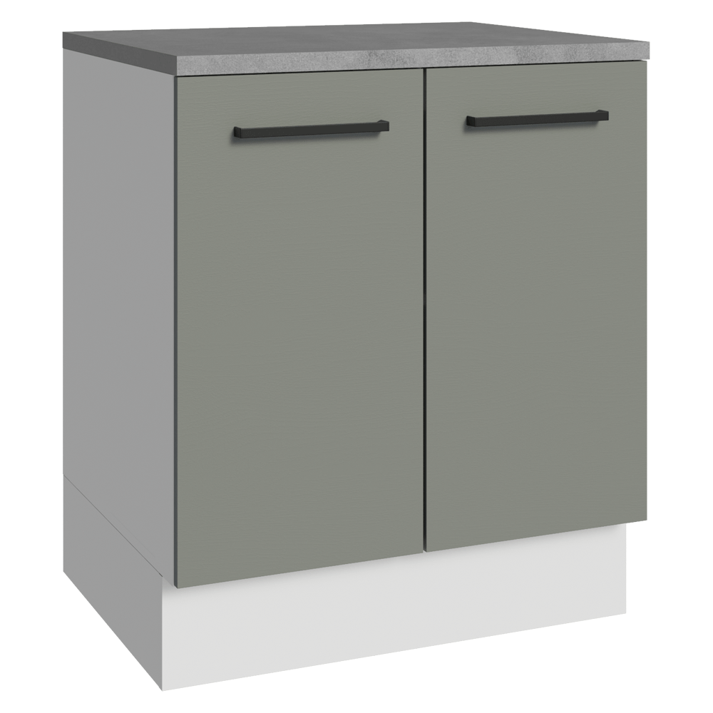 Balcão de Cozinha Madesa Agata 70 cm 2 Portas Branco/Cinza