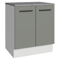 Balcão de Cozinha Madesa Agata 70 cm 2 Portas Branco/Cinza