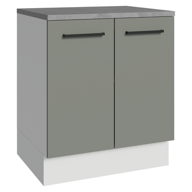 Balcão de Cozinha Madesa Agata 70 cm 2 Portas Branco/Cinza