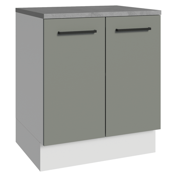Balcão de Cozinha Madesa Agata 70 cm 2 Portas Branco/Cinza