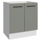 Balcão de Cozinha 70 cm 2 Portas (Sem Tampo) Branco/Cinza Agata Madesa