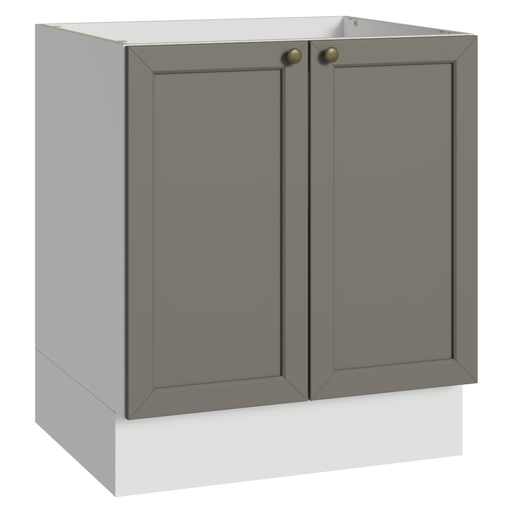 Balcão de Cozinha 70 cm 2 Portas (Sem Tampo) Branco/Cinza Vik Madesa