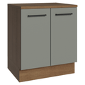 Balcão de Cozinha Madesa Agata 70 cm 2 Portas Rustic/Cinza
