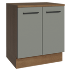 Balcão de Cozinha Madesa Agata 70 cm 2 Portas Rustic/Cinza