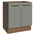 Balcão de Cozinha 70 cm 2 Portas (Sem Tampo) Rustic/Cinza Agata Madesa