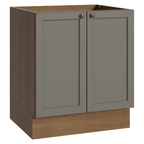Balcão de Cozinha 70 cm 2 Portas (Sem Tampo) Rustic/Cinza Vik Madesa
