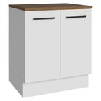 Balcão de Cozinha 70 cm 2 Portas Branco Tampo Rustic Agata Madesa