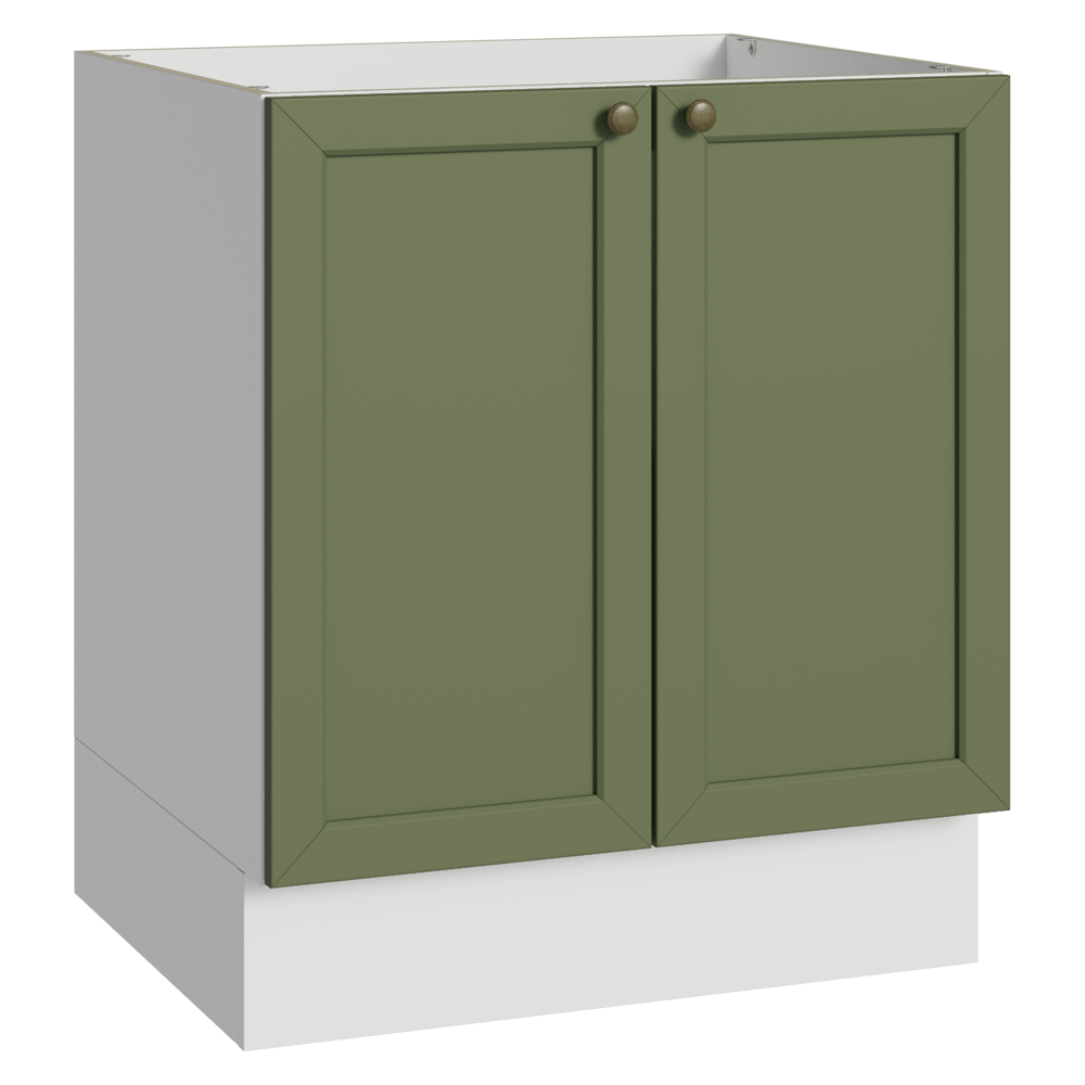 Balcão de Cozinha 70 cm 2 Portas (Sem Tampo) Branco/Verde Vik Madesa