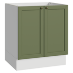 Balcão de Cozinha 70 cm 2 Portas (Sem Tampo) Branco/Verde Vik Madesa