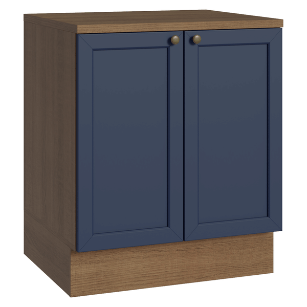 Balcão de Cozinha 70 cm 2 Portas Rustic/Azul Vik Madesa