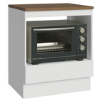 Balcão para Forno/Micro-ondas 70 cm 1 Gaveta Branco Tampo Rustic Madesa
