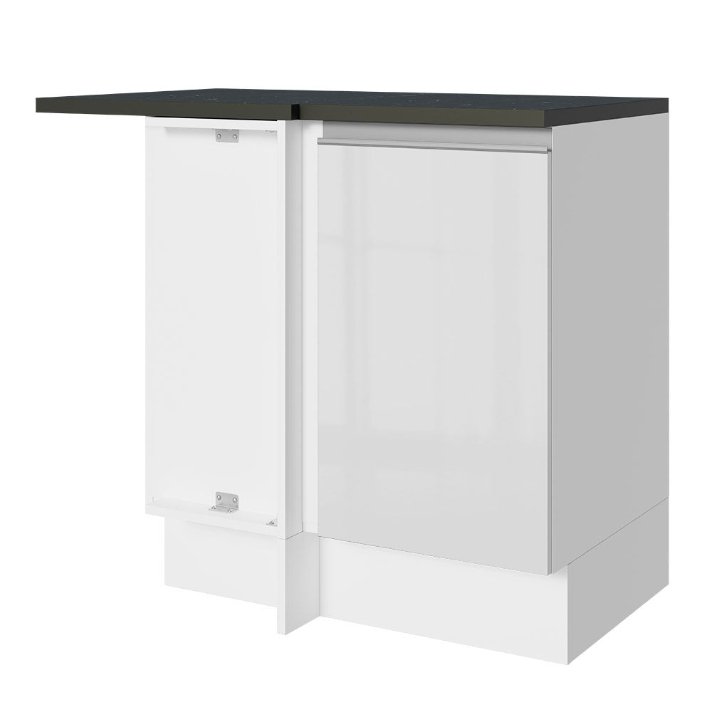 Balcão de Canto Madesa Acordes 100% MDF 1 Porta Branco Brilho