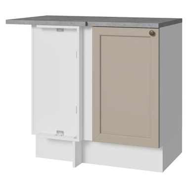 Balcão de Canto 1 Porta Branco/Crema Vik Madesa