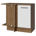 Balcão de Canto Madesa Agata 1 Porta Rustic/Branco