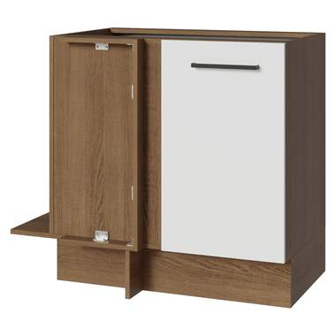 Balcão de Canto 1 Porta (Sem Tampo) Rustic/Preto Agata Madesa