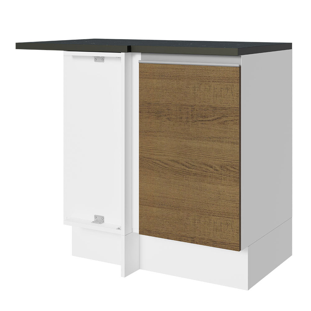 Balcão de Canto Madesa Acordes 100% MDF 1 Porta Branco/Rustic