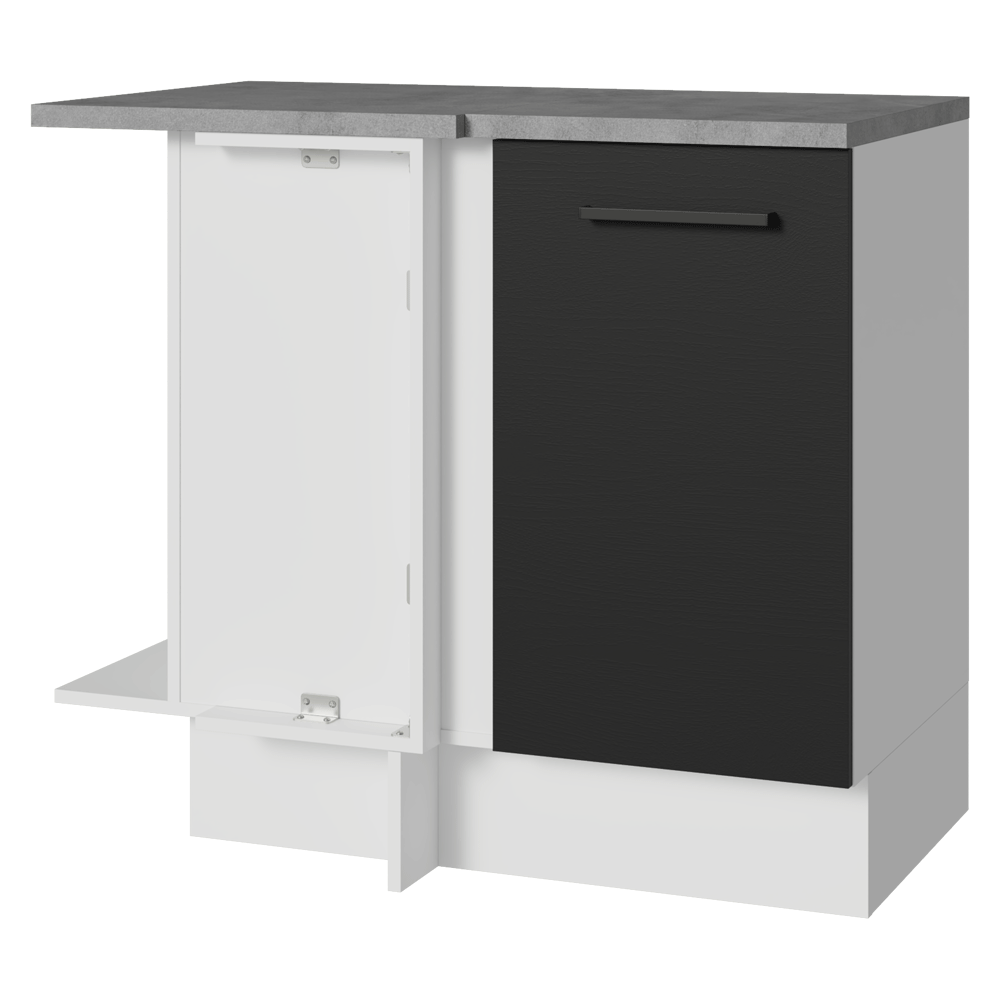 Balcão de Canto Madesa Agata 1 Porta Branco/Preto