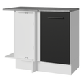 Balcão de Canto Madesa Agata 1 Porta Branco/Preto