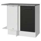 Balcão de Canto Madesa Agata 1 Porta Branco/Preto