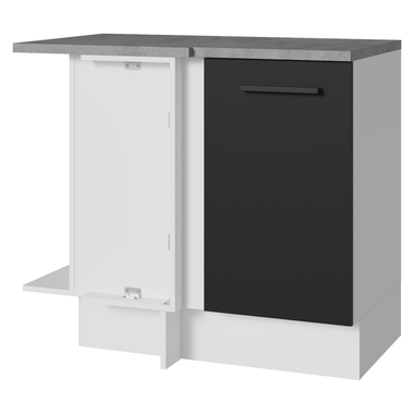 Balcão de Canto Madesa Agata 1 Porta Branco/Preto