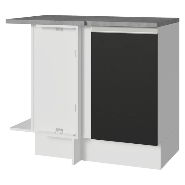 Balcão de Canto Madesa Glamy 1 Porta Branco/Preto