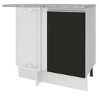 Balcão de Canto Madesa Glamy 1 Porta Branco/Preto