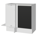 Balcão de Canto 1 Porta (Sem Tampo) Branco/Preto Glamy Madesa